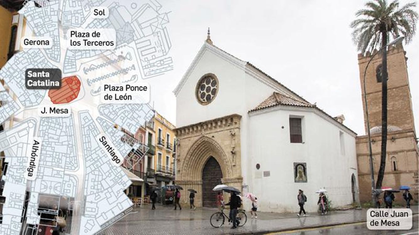 Localización de la iglesia de Santa Catalina.