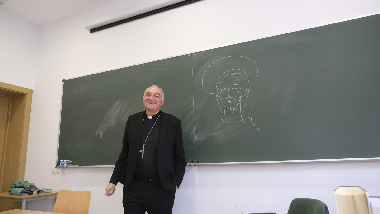 Antonio Gómez Cantero, obispo de Almería, en el Seminario de Almería.