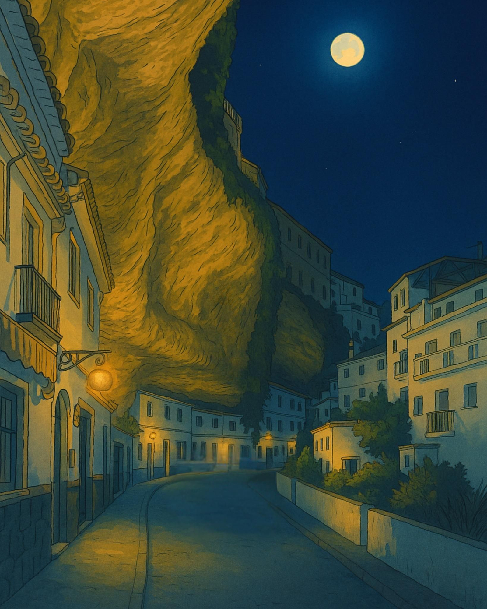 Así se vería el pueblo de Cádiz más bonito de España si saliera en una película de animación japonesa