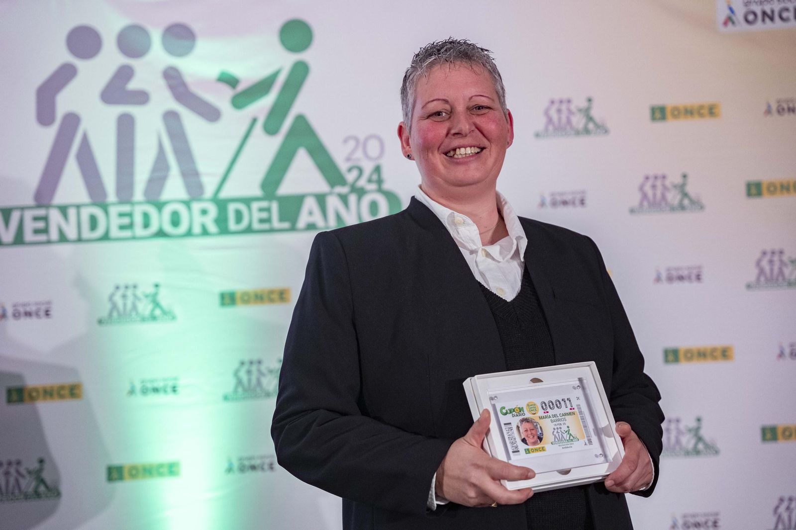 Mari Carmern Barrios, la mejor vendedora de la ONCE en Sevilla.