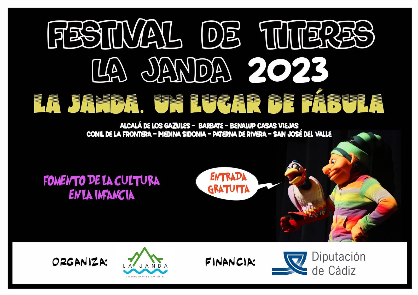 Cartel del Festival de Títeres de La Janda 2023.