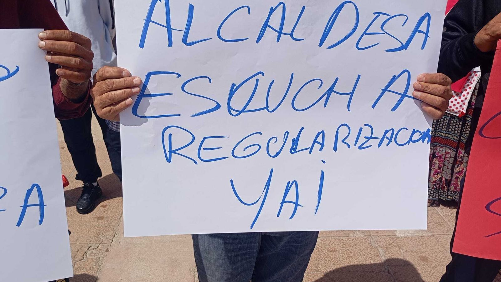 Uno de los carteles reivindicativos.