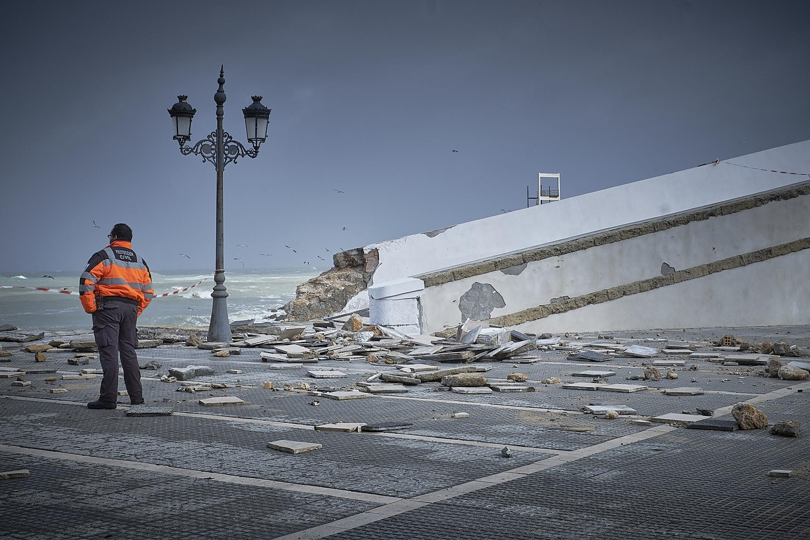 Efectos del temporal en Cádiz