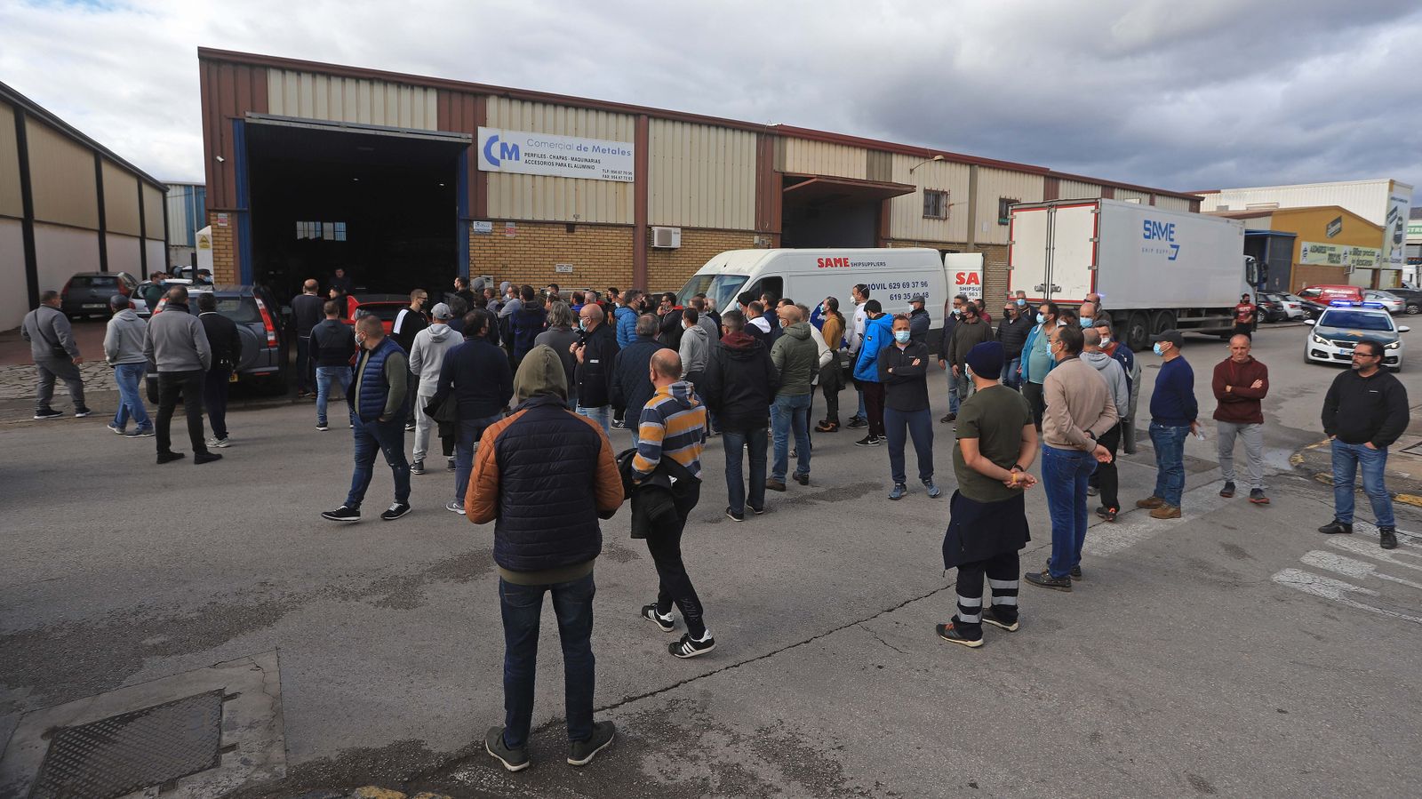 Fotos de los piquetes en el polígono de Palmones