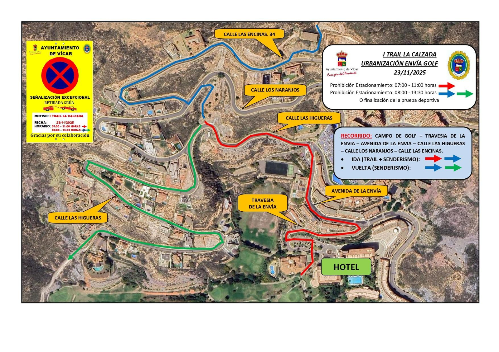 Mapa de los recorridos.