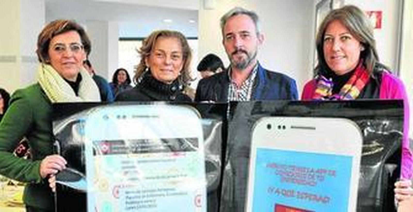 Ana López, Dolores de Pablo-Blanco, Máximo de la Fuente y Macarena Smith, ayer.