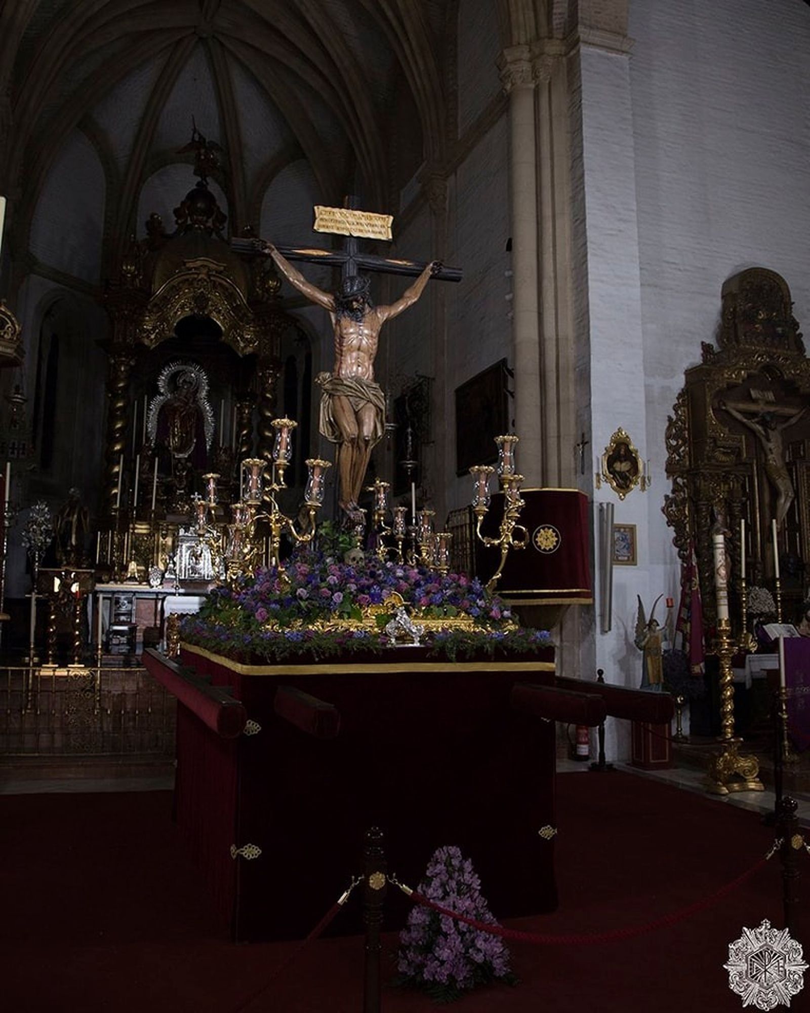 El Cristo de las Almas preparado para el Vía Crucis