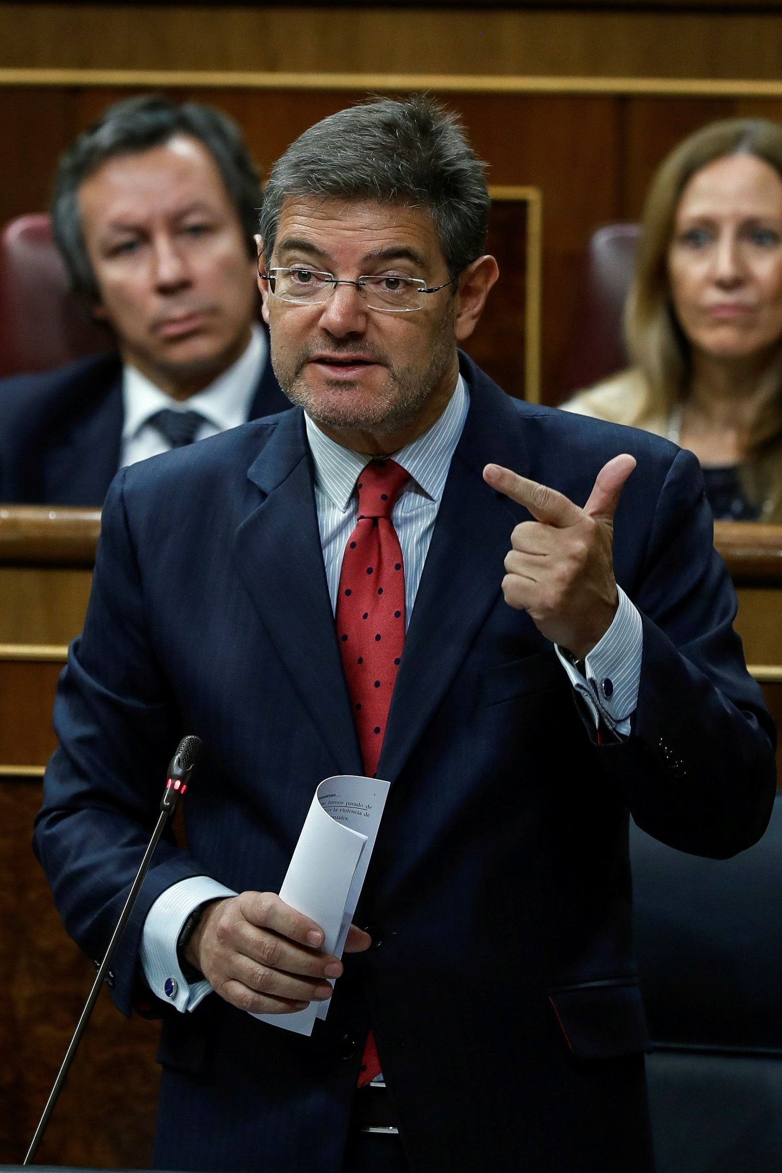 El ministro de Justicia, Rafael Catalá, ayer en la sesión de control.