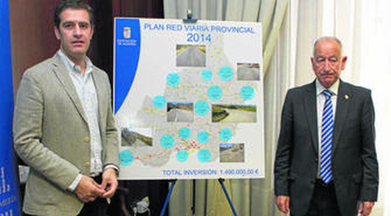 Miguel Ángel Castellón y Gabriel Amat presentaron el Plan Viario Provincial de 2014 el pasado mes de mayo.