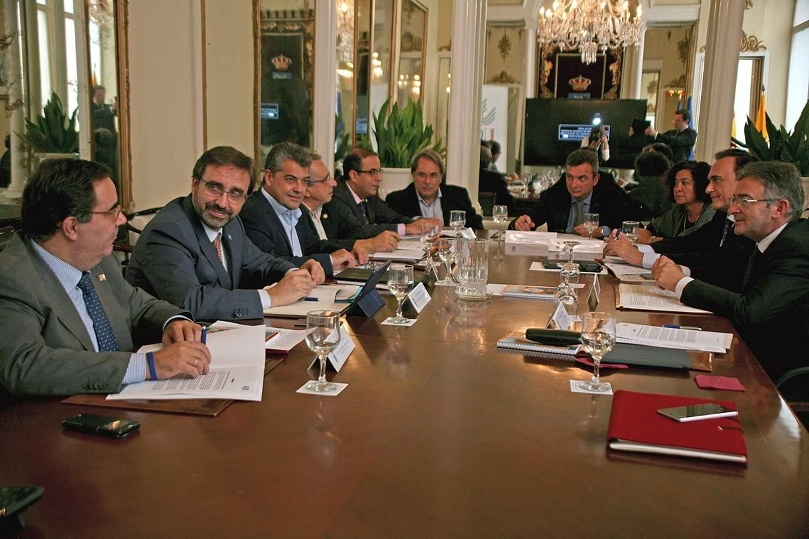 Los rectores de las universidades públicas de Andalucía durante la reunión que celebraron en la Universidad de Cádiz.