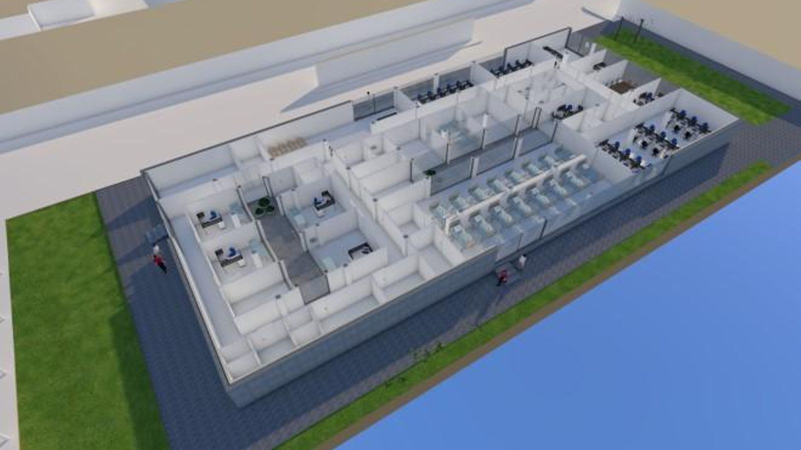 Imagen virtual de los interiores de la Unidad de Investigación Clínica.