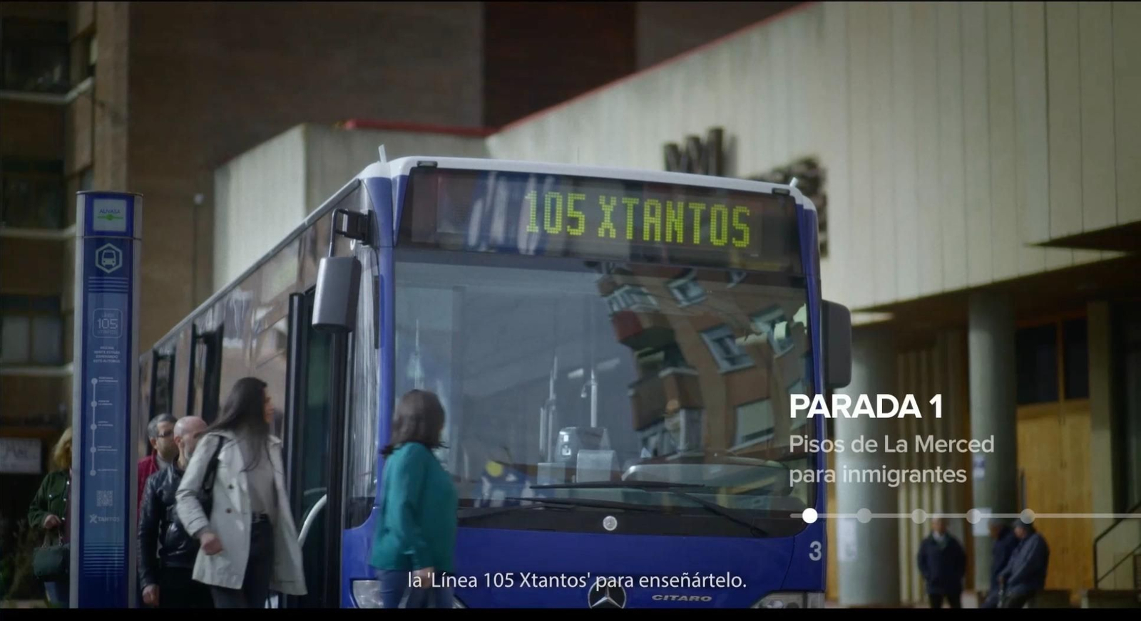 Fotograma del vídeo de la experiencia Línea 105 en Valladolid.