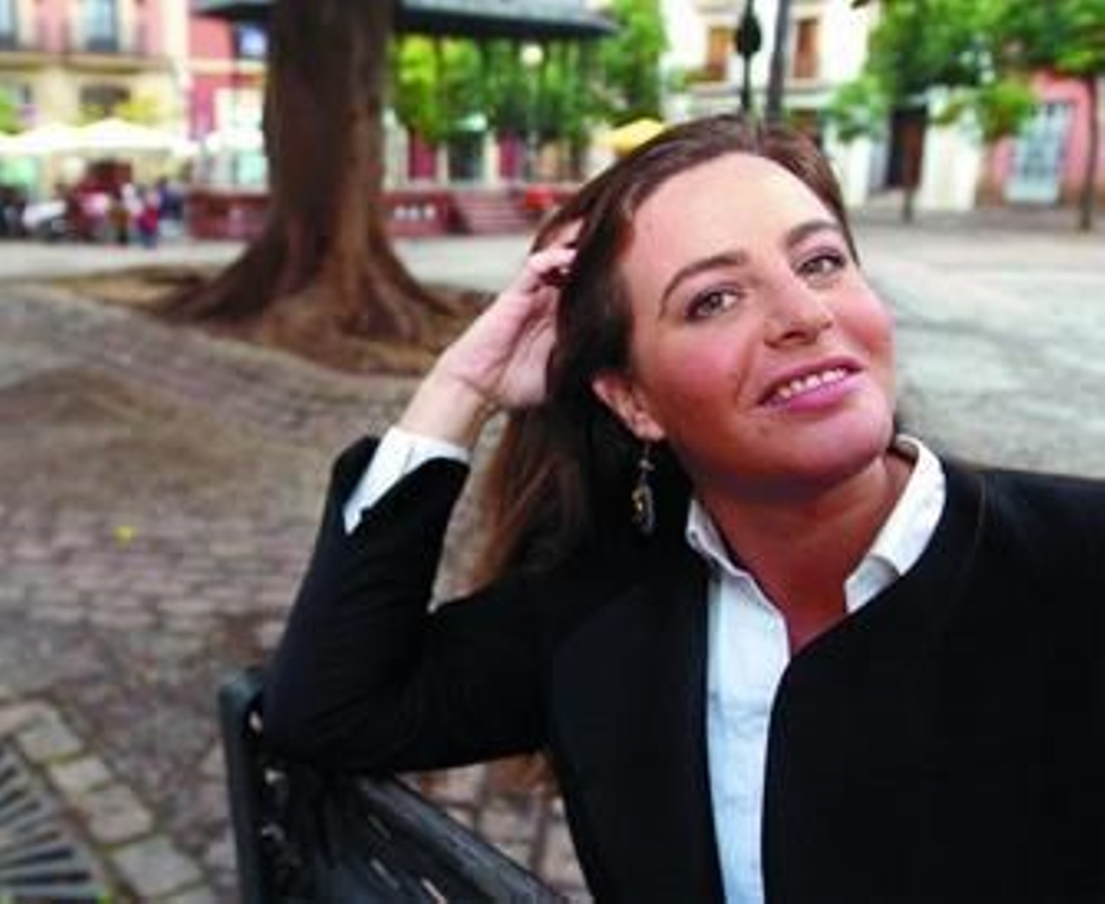 María Arcas, en la plaza de la alameda del Banco.