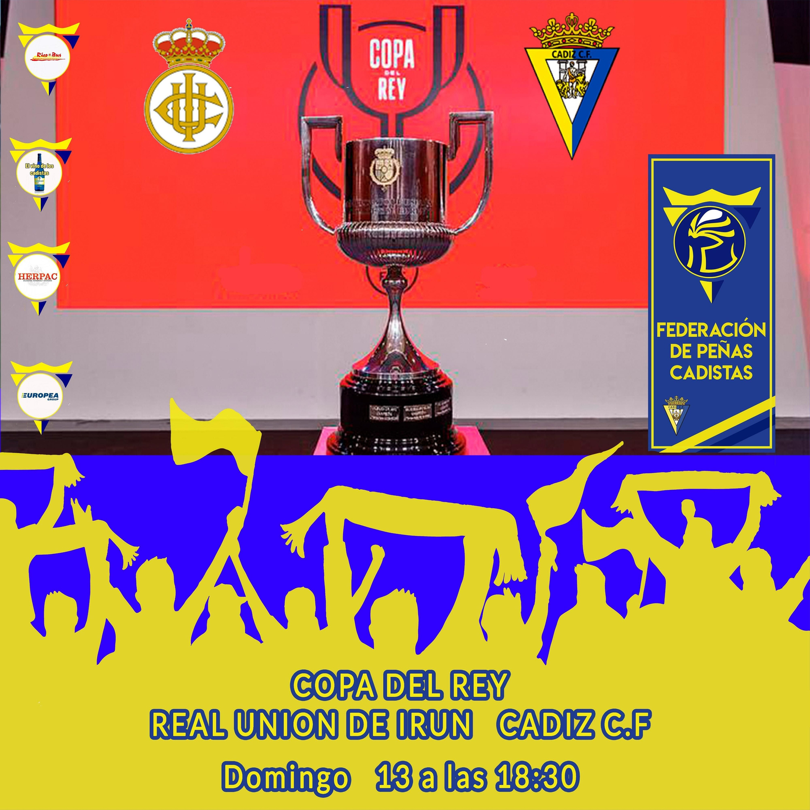 Cartel de la FPC sobre el partido de Copa.