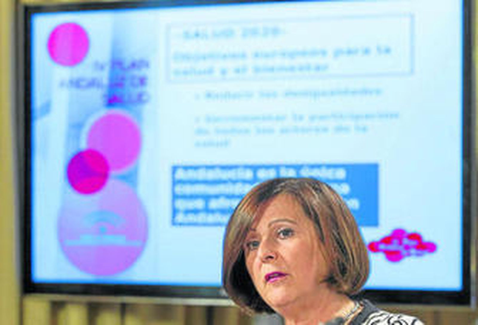 María José Sánchez Rubio, ayer en la rueda de prensa posterior al Consejo de Gobierno.