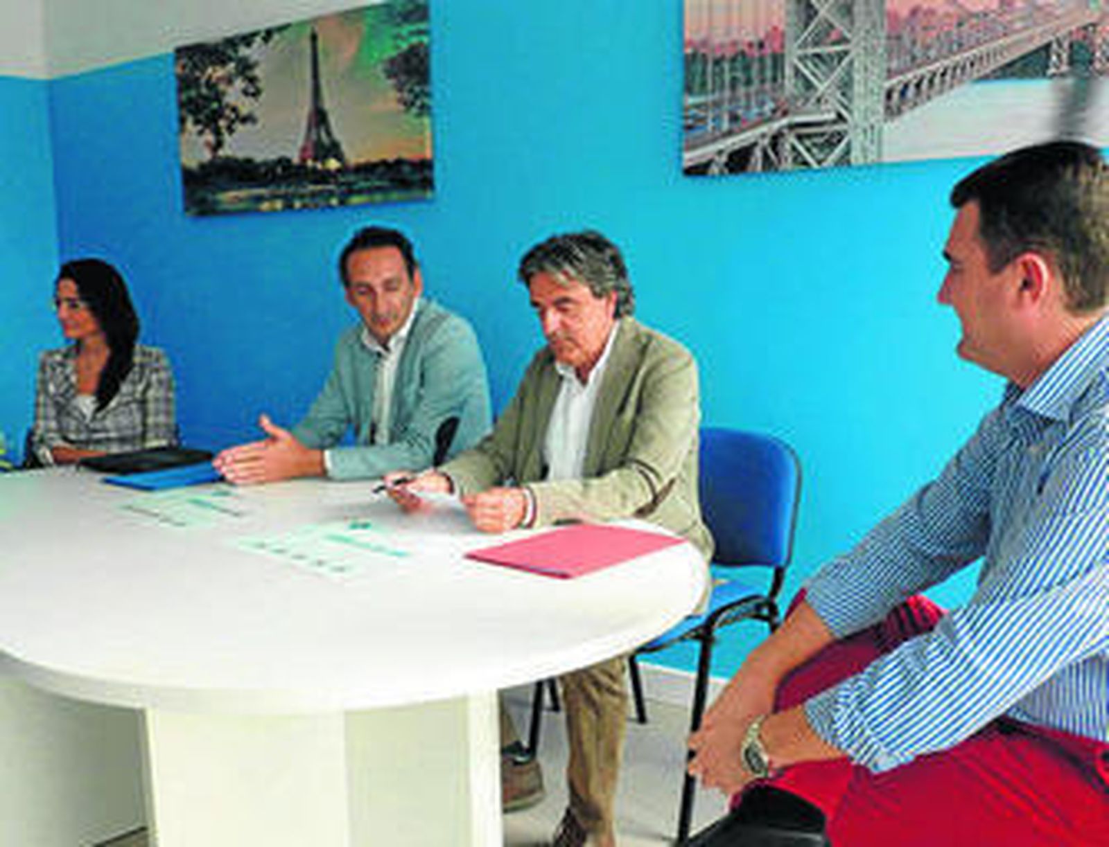 Un momento de la presentación ayer del acuerdo entre HumanLine y San Antonio.