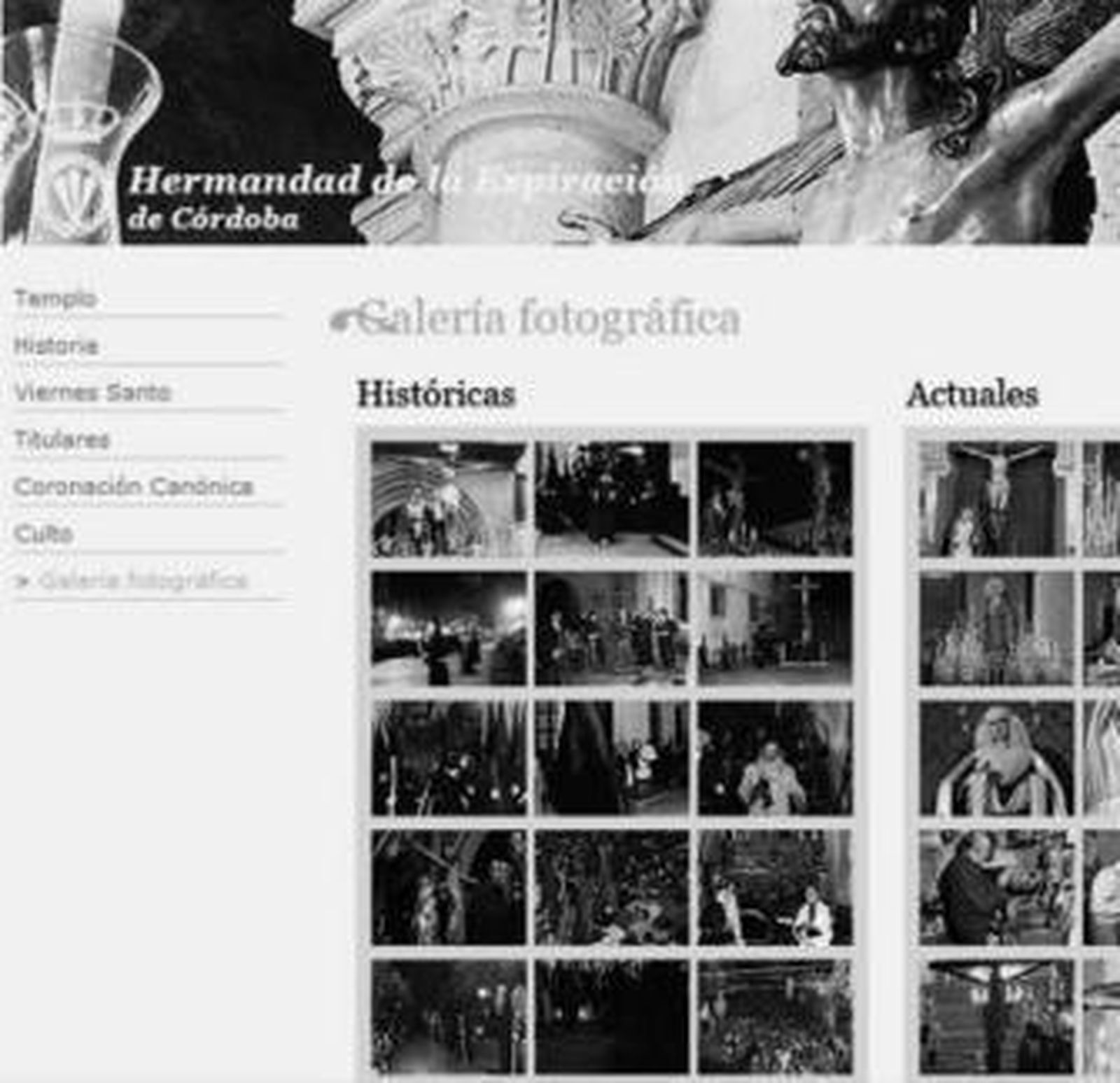 Una de las pantallas que presenta la web de la Expiración.