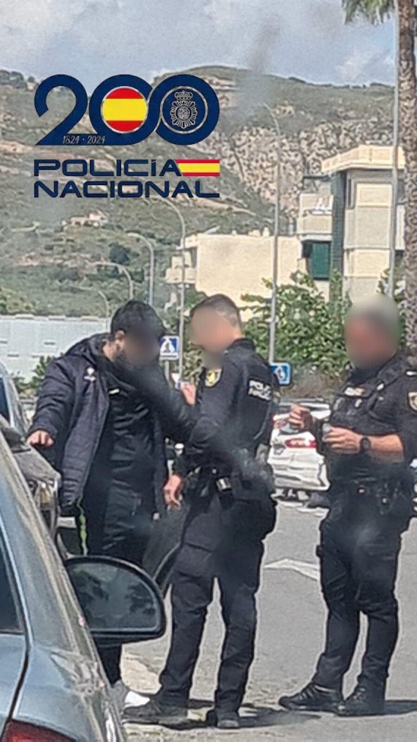 Momento de la detención a cargo de la Policía Nacional