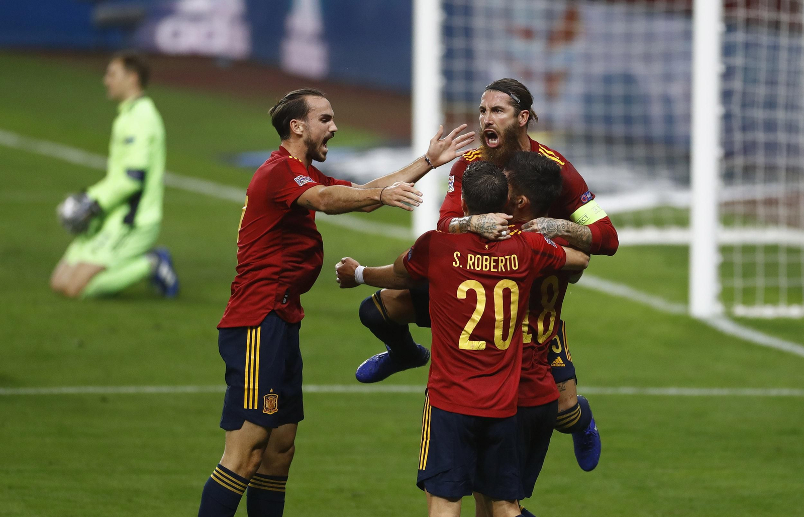 Un momento del España-Alemania celebrado en la Cartuja el pasado noviembre.