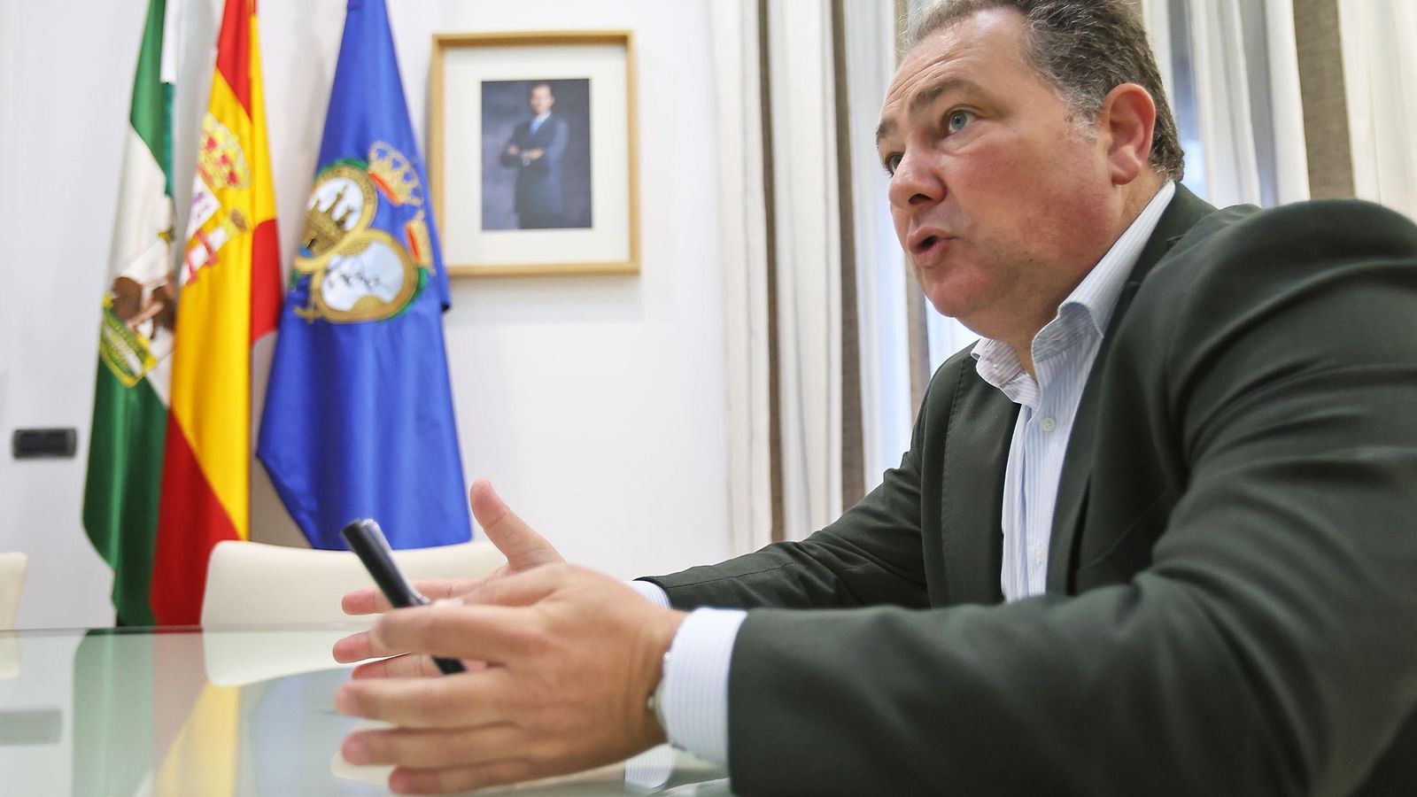 David Toscano, en un momento de la entrevista concedida a Huelva Información.