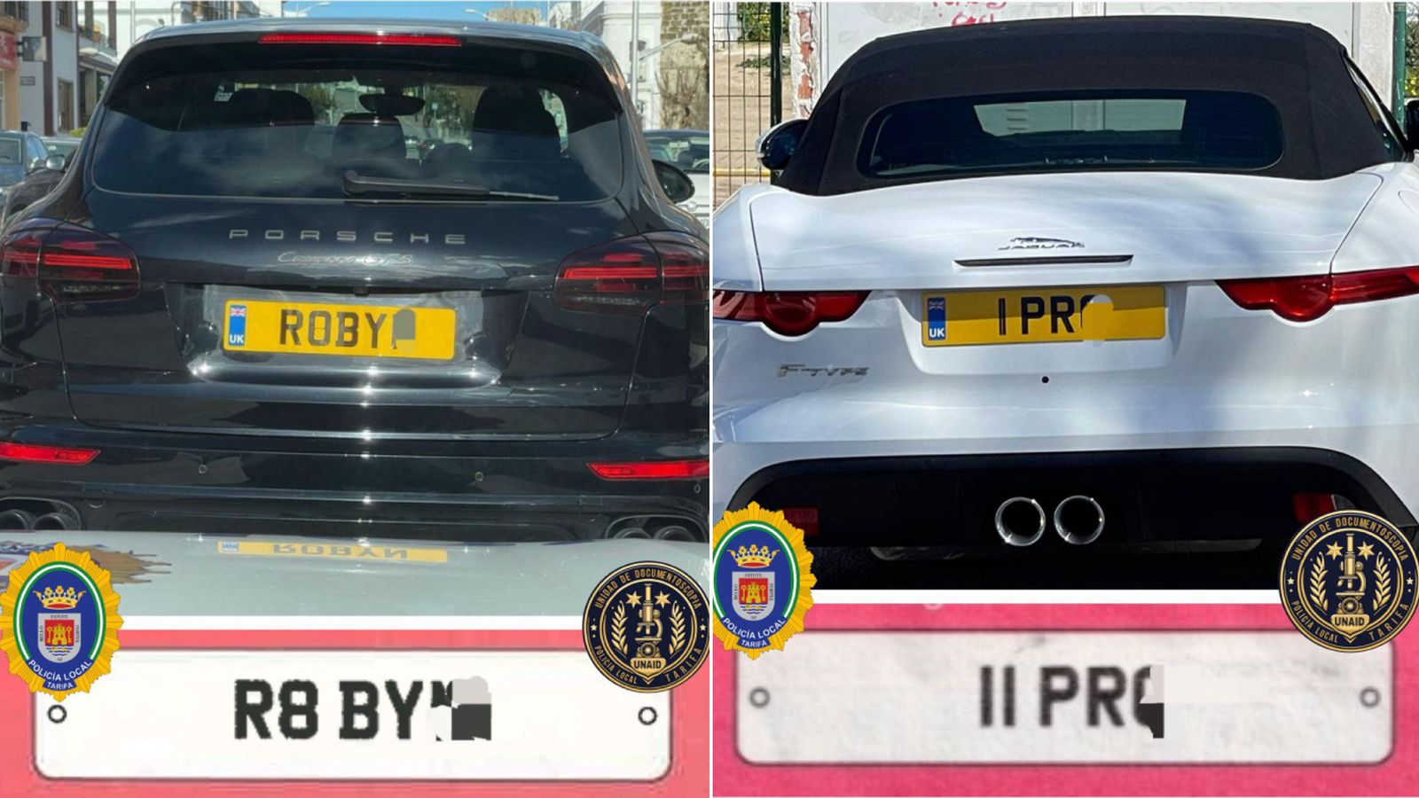 Los coches de alta gama, con las matrículas falsificadas.
