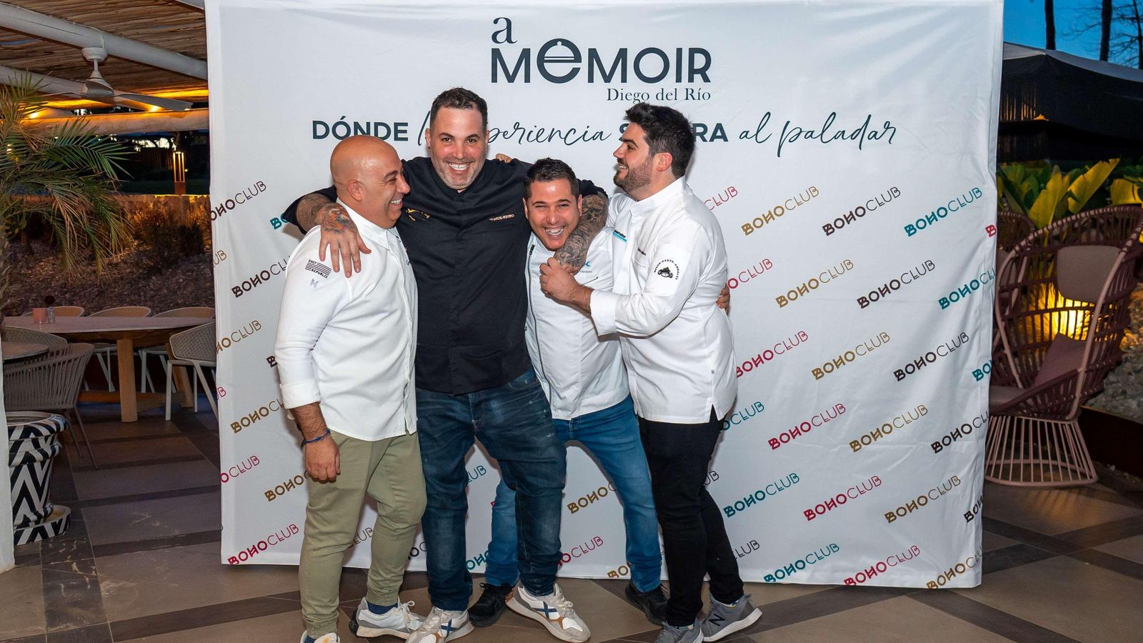 Diego del Rio, izquierda, con Mauro Barreiro, Julio Vázquez y Pedro Aguilera