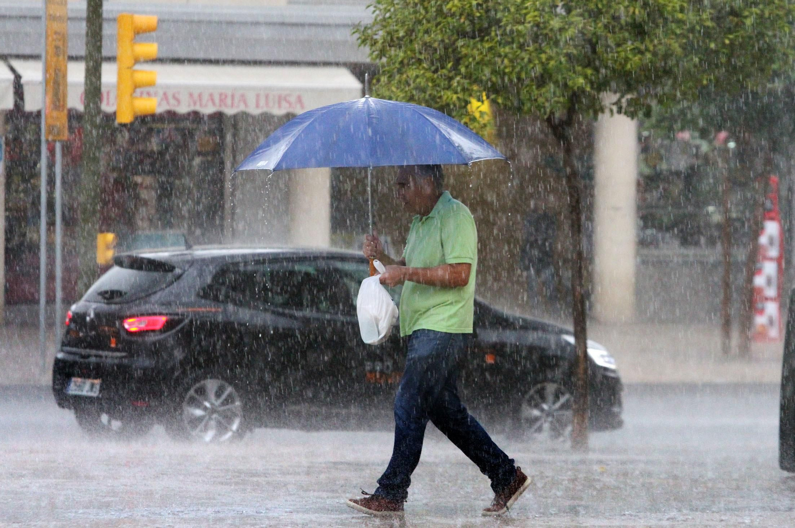 Imágenes del temporal de lluvia en Huelva.