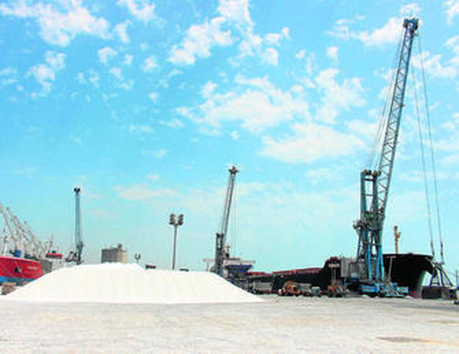 Uno de los graneleros descarga su mercancía en Málaga, esta semana.