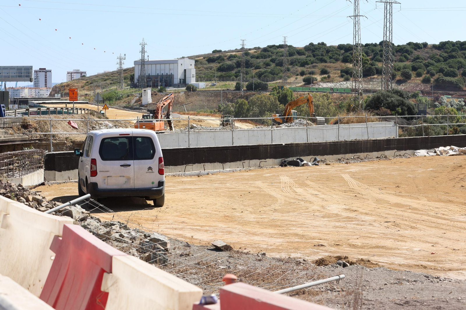 Fotos del estado de las obras del Acceso Sur a Algeciras en Los Pastores