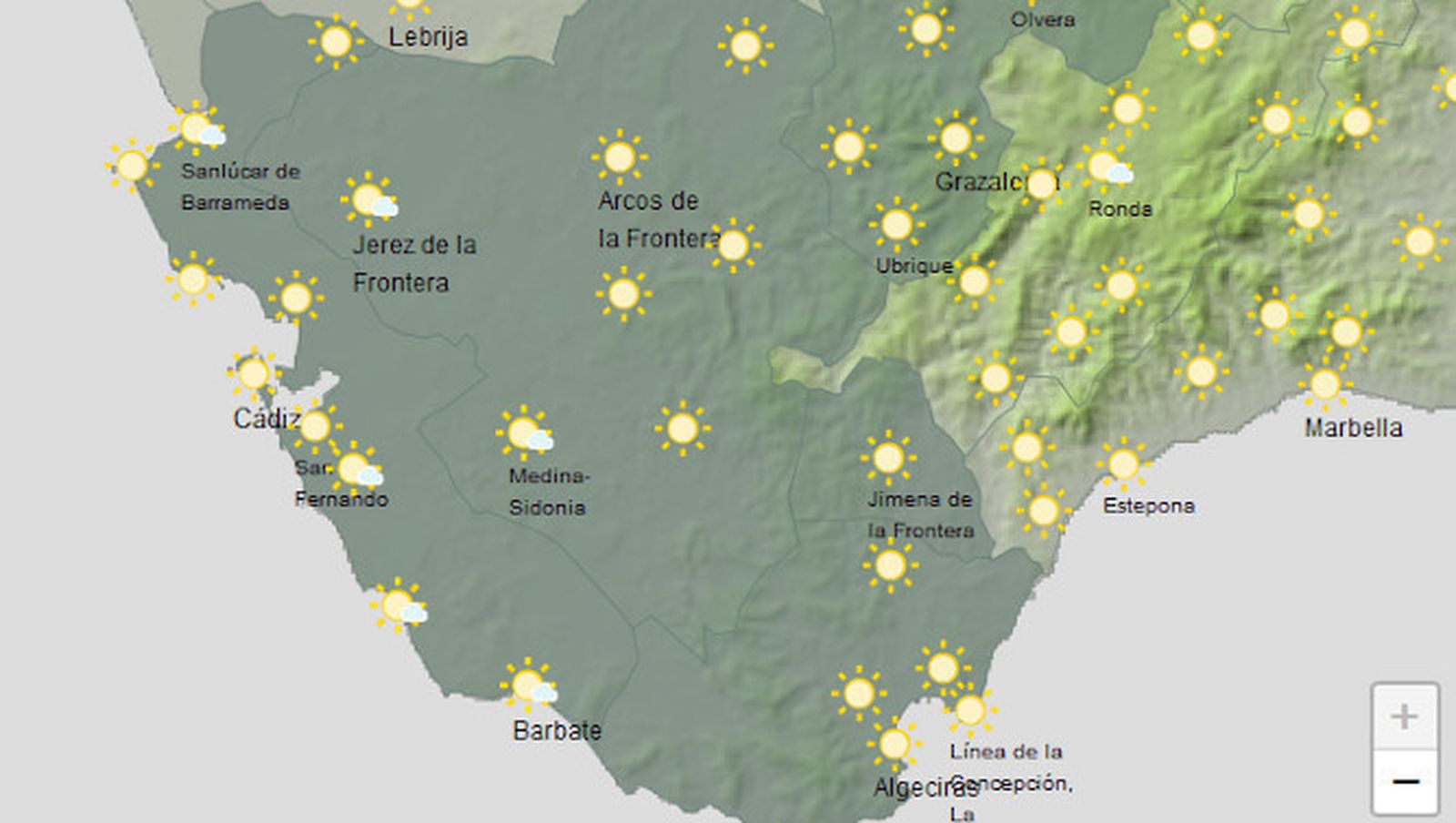Los cielos estarán despejados la mayor parte del día.