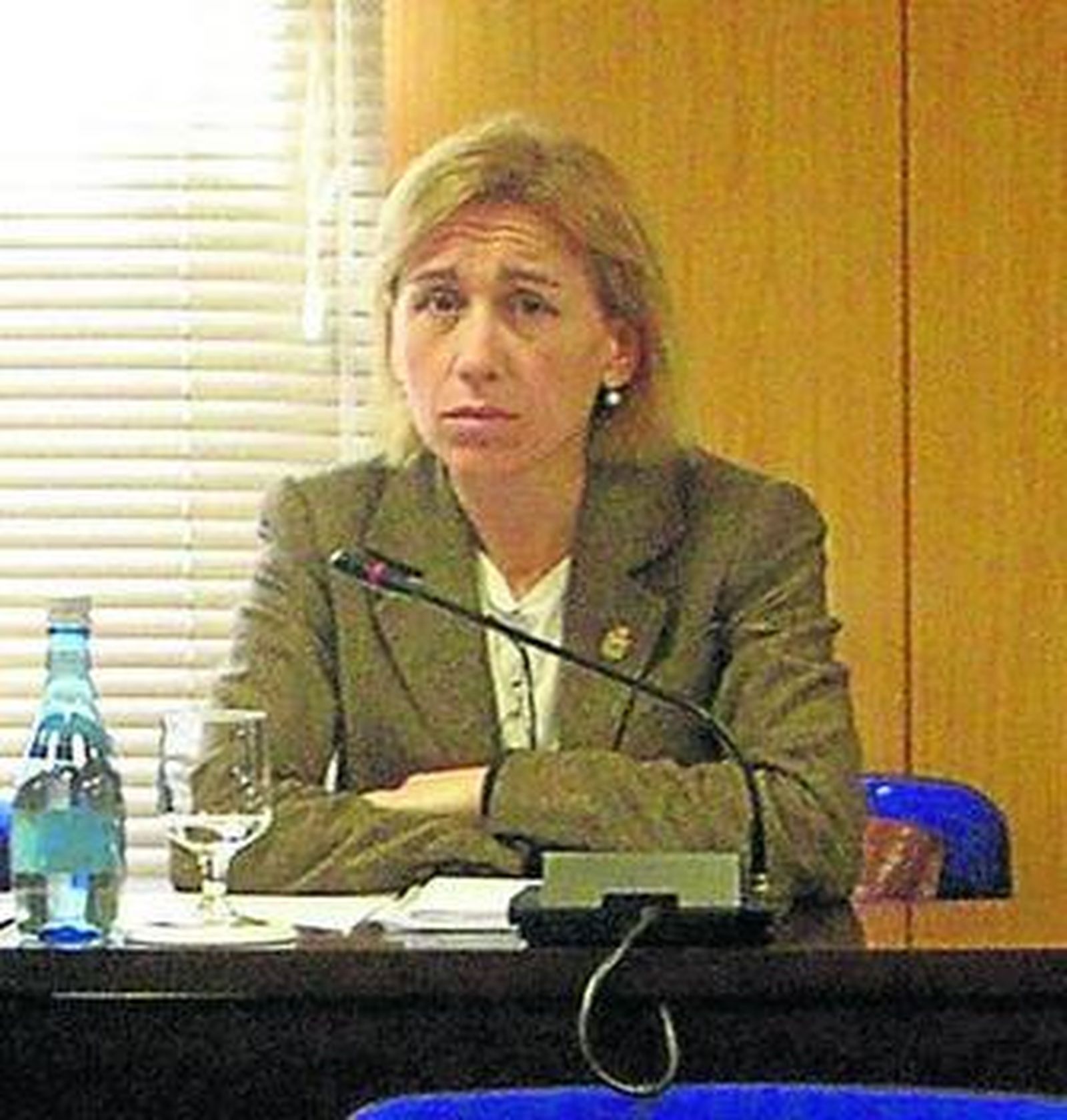 María José López Carmona durante un pleno municipal en Roquetas.