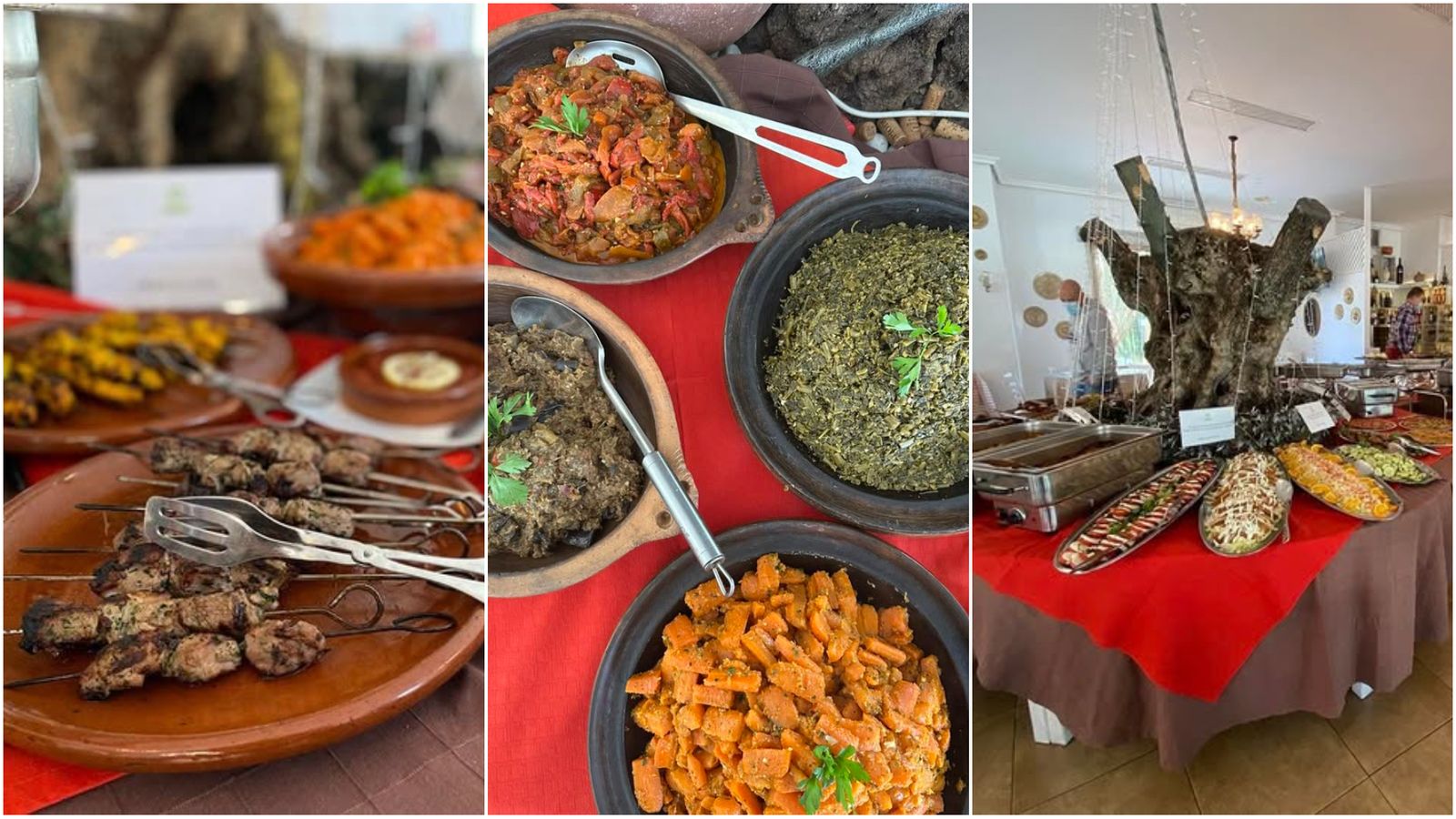 Platos del buffet marroquí del restaurante Enriques de Mijas.