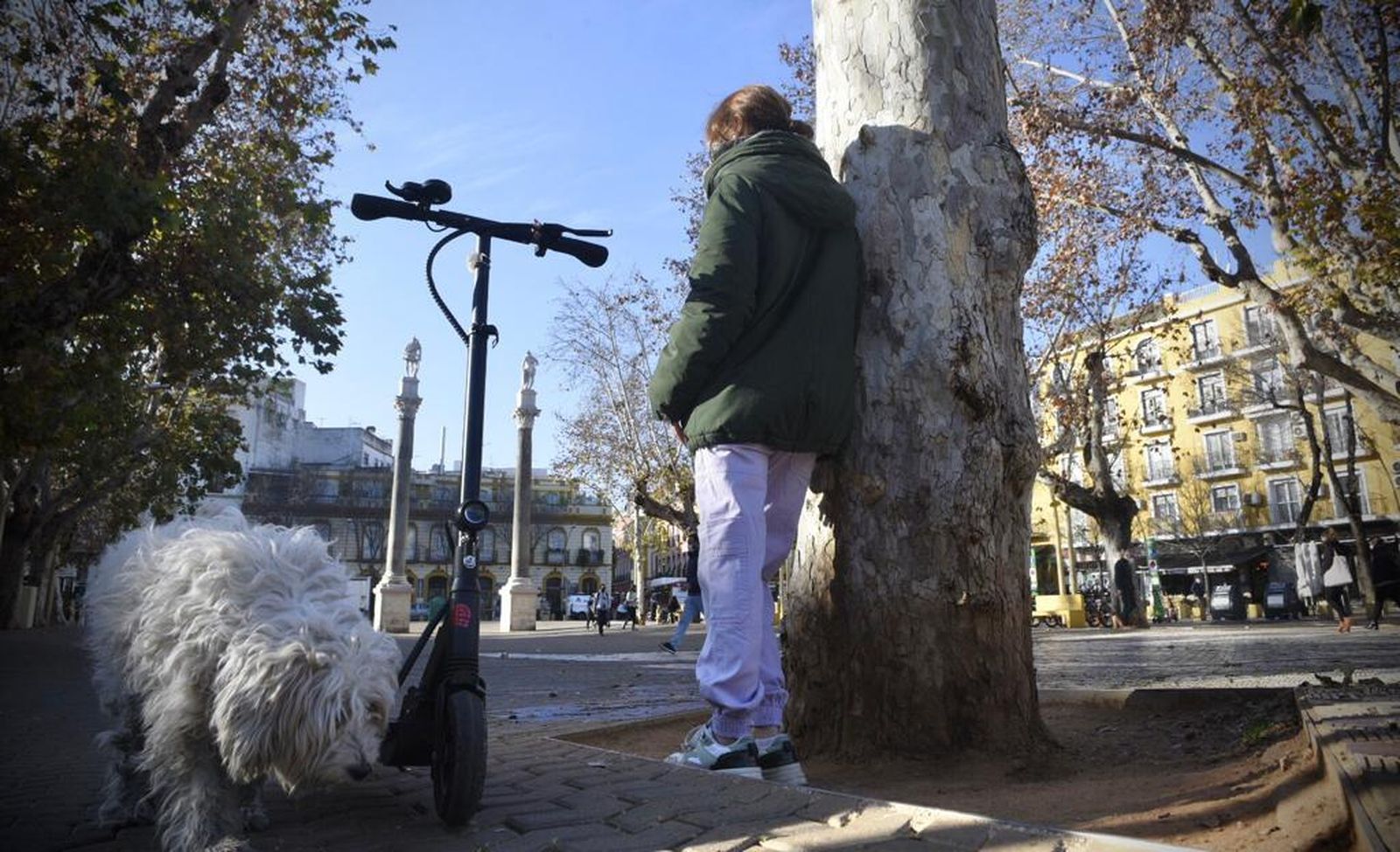 María, este lunes, en la Alameda de Hércules.