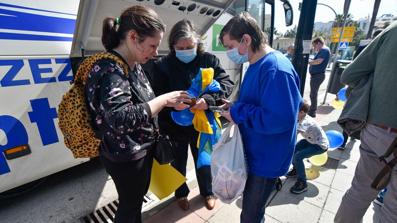 Llegada de refugiados en autobús en Algeciras esta semana.
