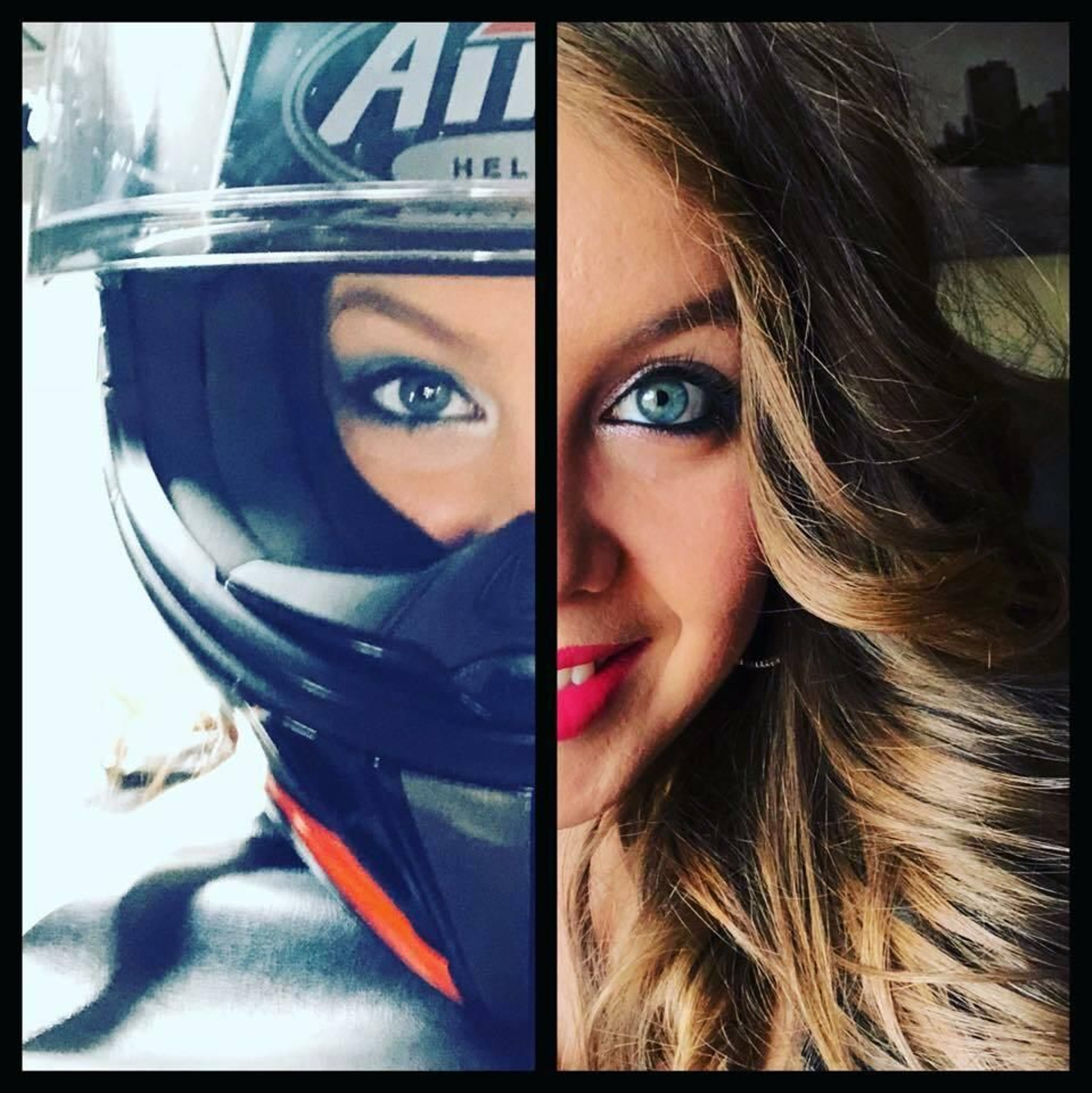 La joven fallecida en el accidente de moto, en un montaje fotográfico de su perfil social.