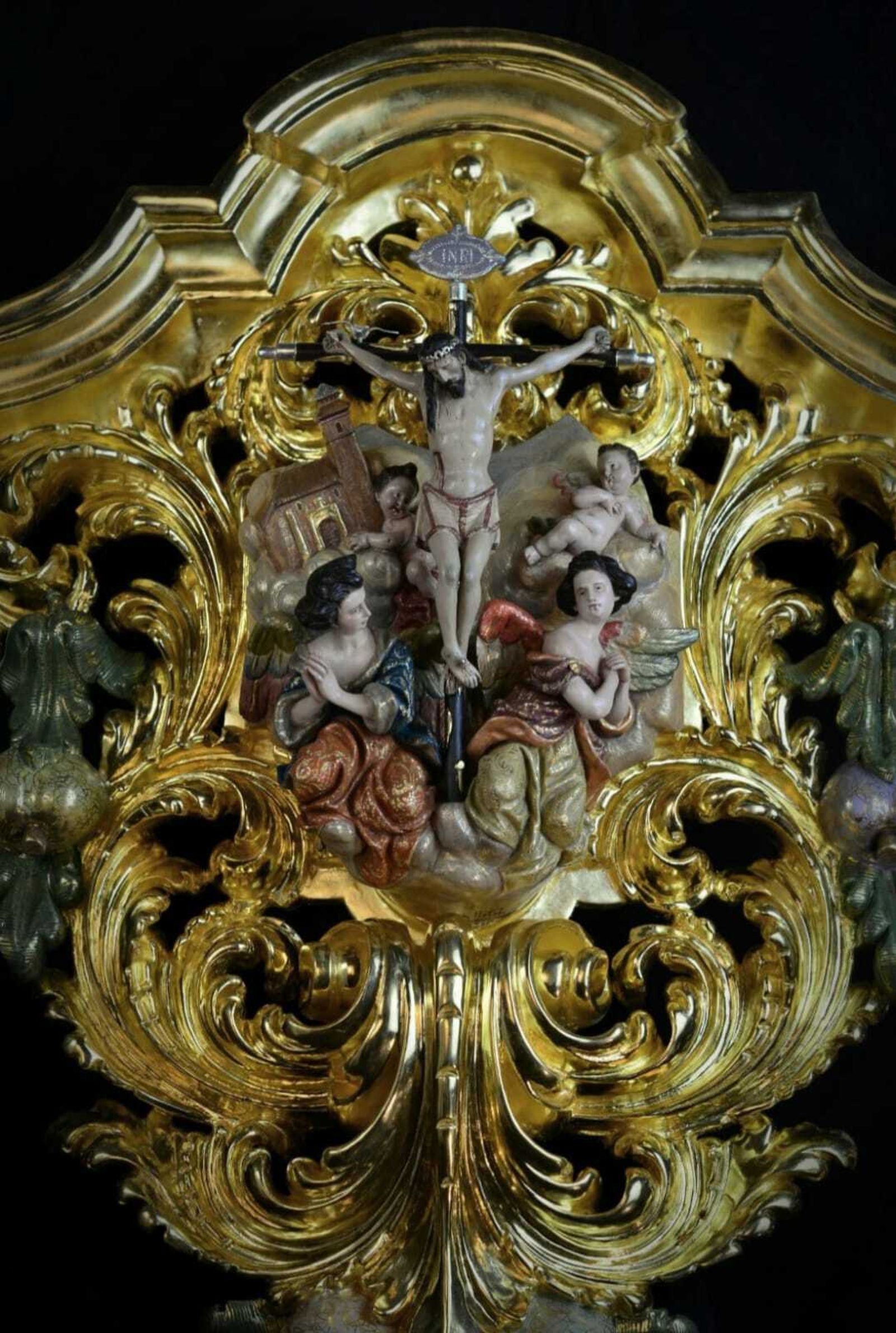 Cartela del misterio de La Borriquilla, obra de Encarnación Hurtado