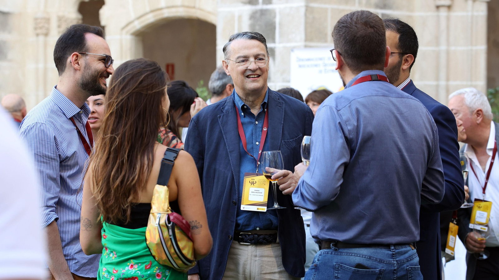El director general de la OIV, Pau Roca, en la fiesta 'Rompehielos' del Congreso del Vino en Jerez.