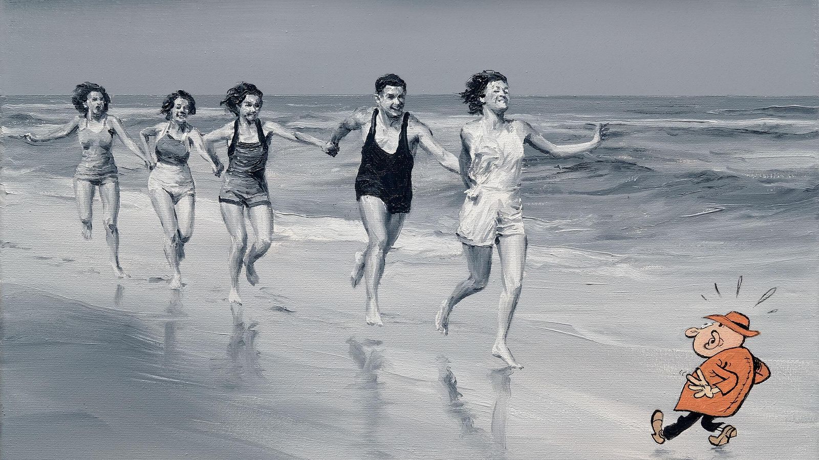 La figura humana adopta un papel inquietante lleno de una acidez que produce una clara empatía.