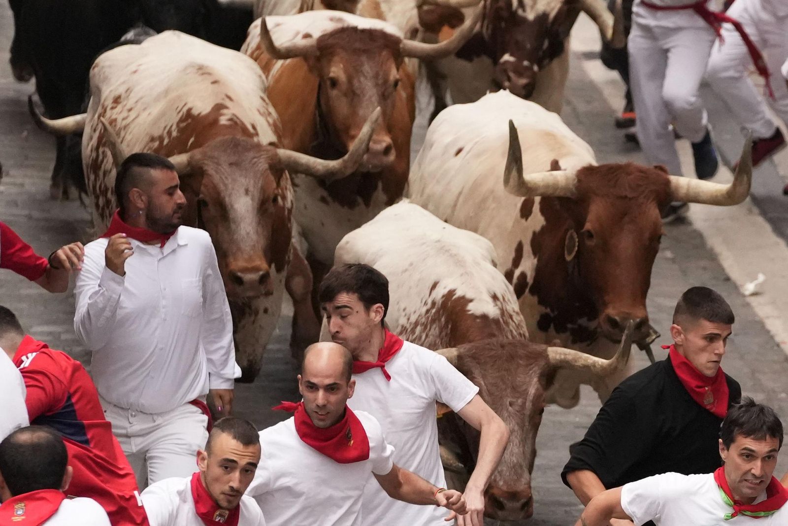 Las imágenes del encierro de los toros de Victoriano del Río en los sanfermines 2024