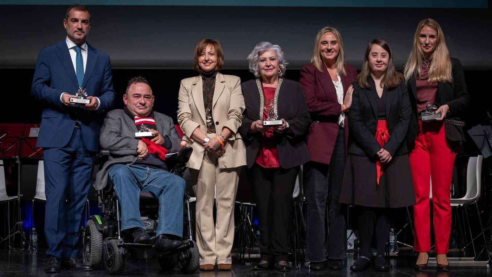 Algunos de los reconocidos en la Gala de la Discapacidad en Granada