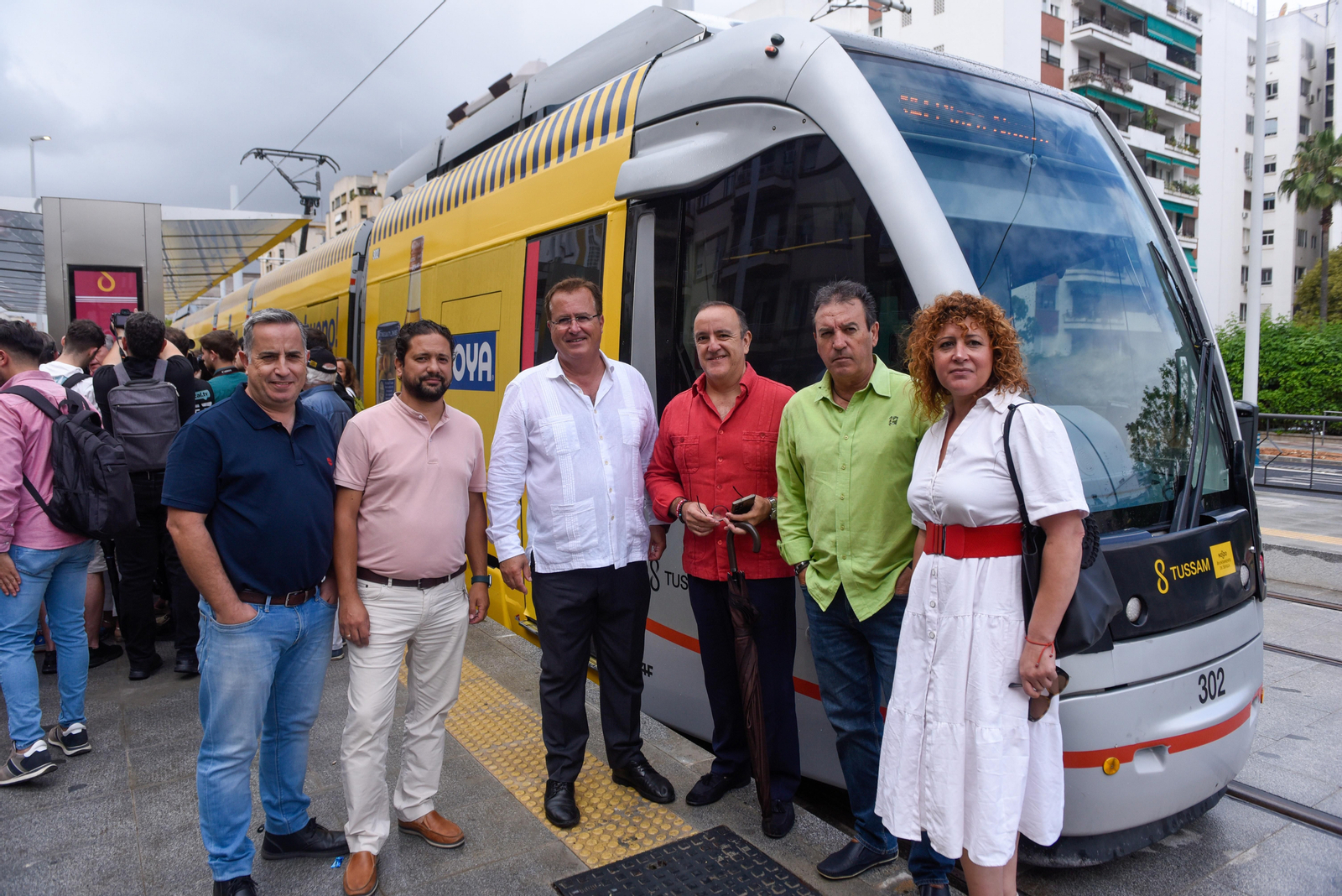 José Luis Sanz, asiste a la puesta en funcionamiento de ampliación del tranvía hasta Eduardo Dato