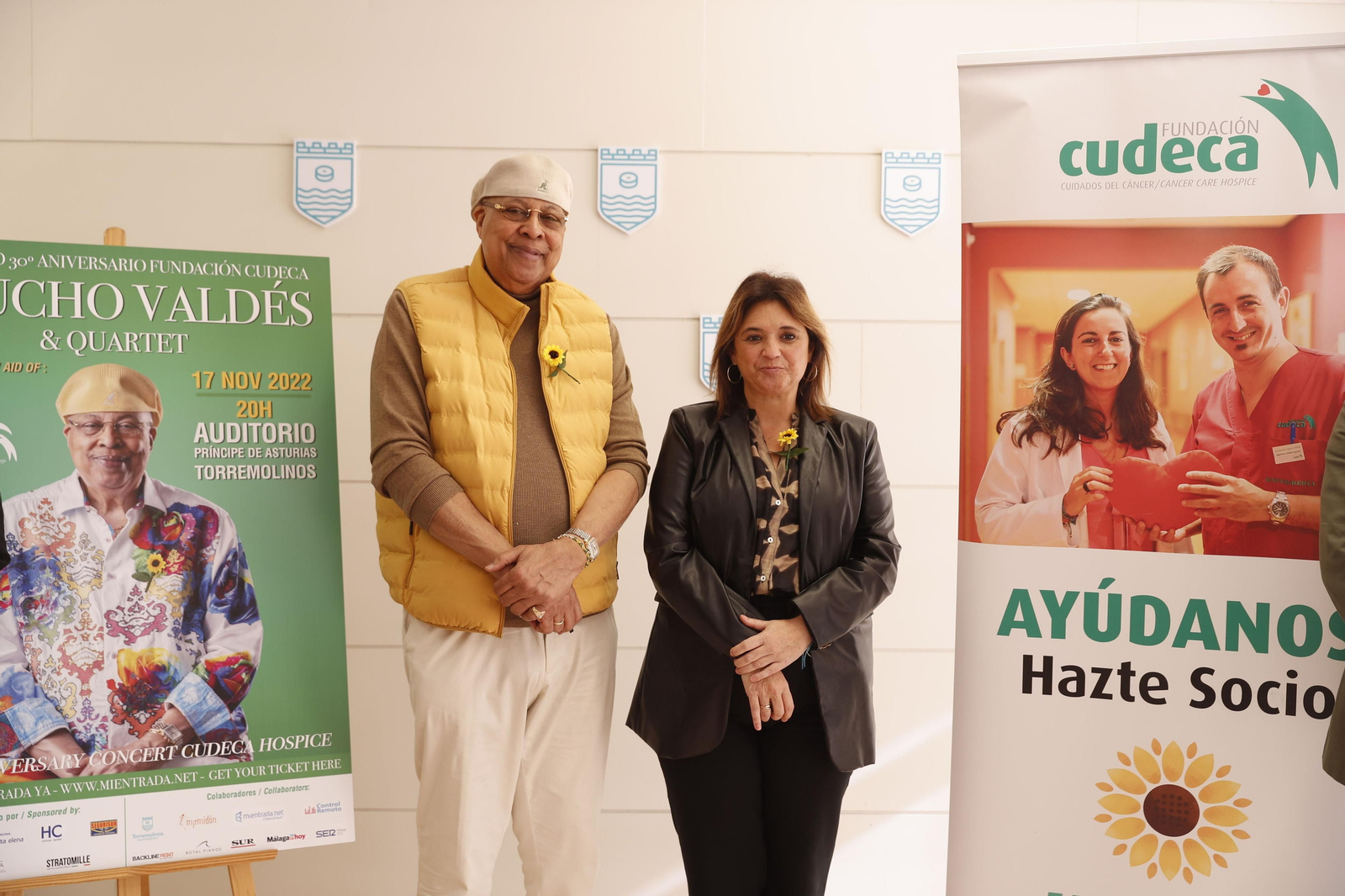 Chucho Valdés y Margarita del Cid, este lunes en la presentación del concierto.