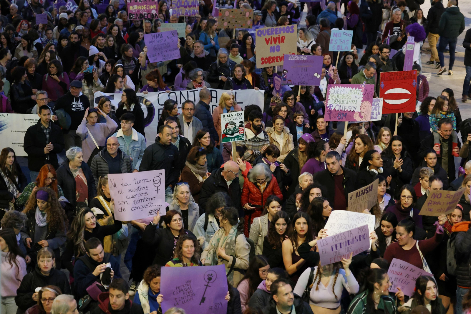 La manifestación del 8-M en Málaga, en fotos