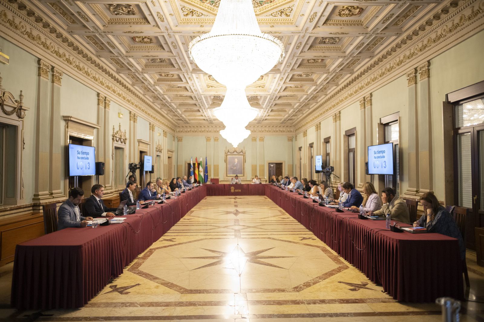 Imágenes del pleno en el Ayuntamiento de Huelva del miércoles 7 de agosto