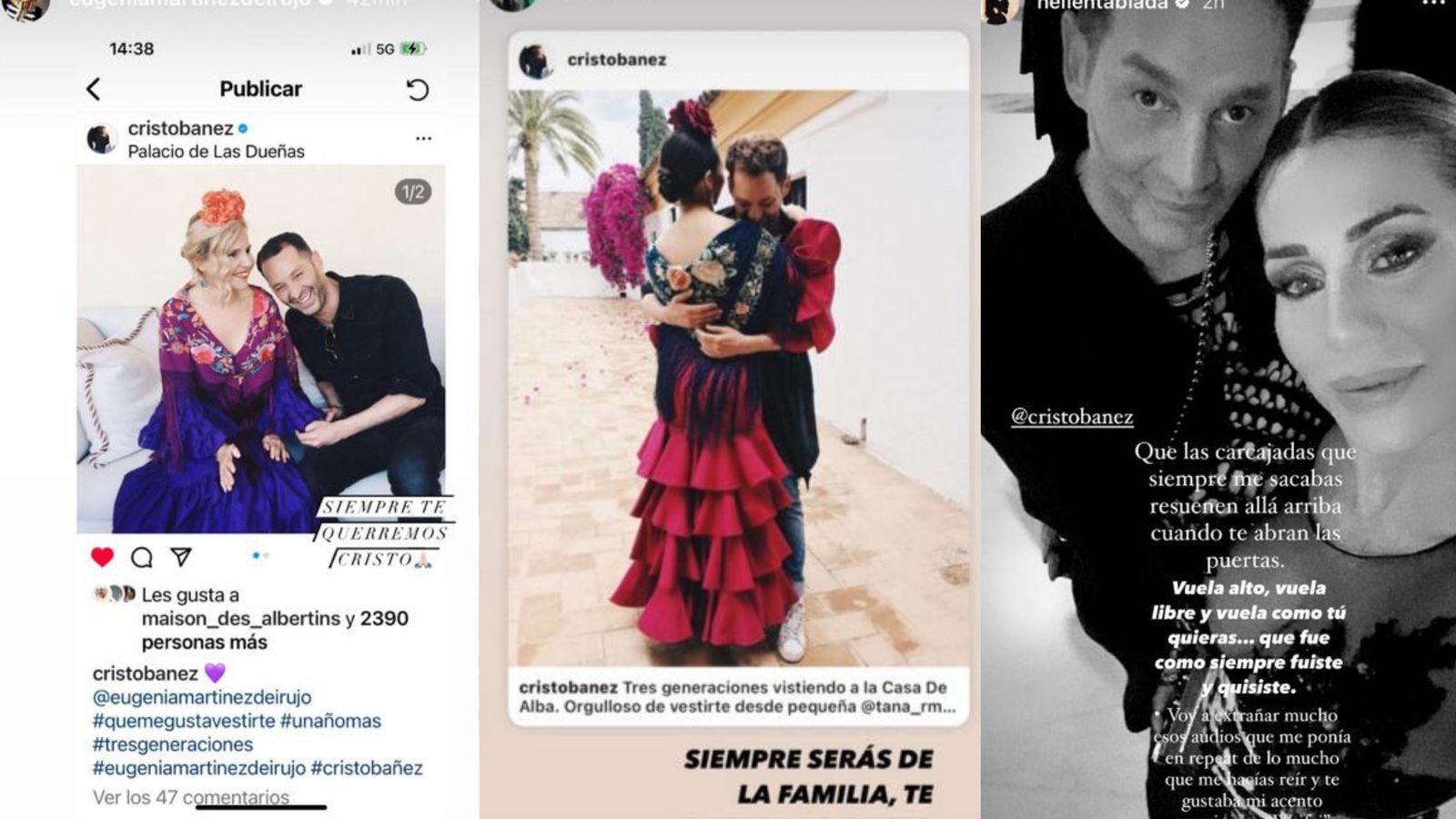 Famosos e 'influencers' despiden a Cristo Báñez