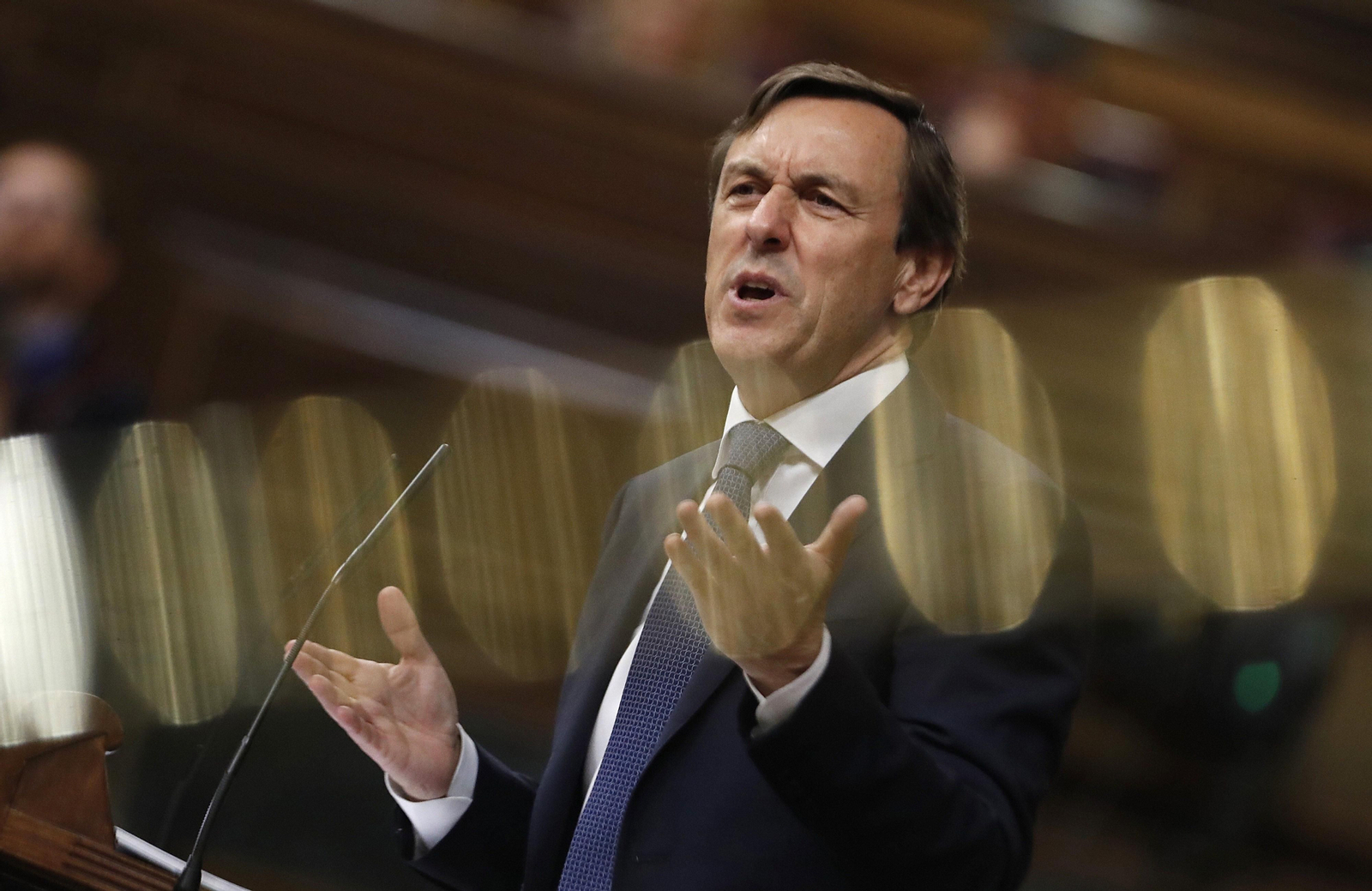 El portavoz del PP, Rafael Hernando, durante su intervención.