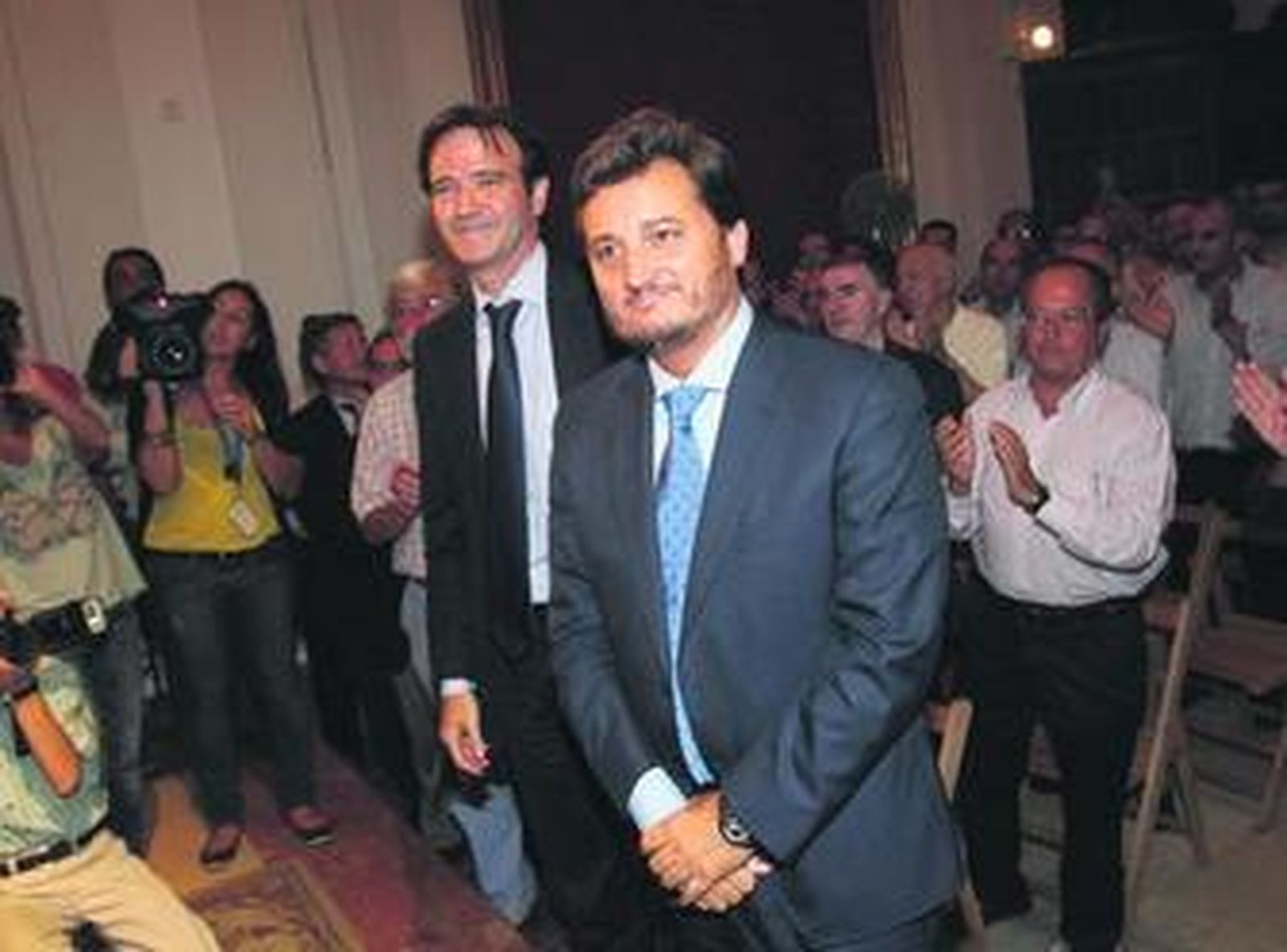 Eduardo Pastor, en primer término, y Pablo Atencia, ayer.