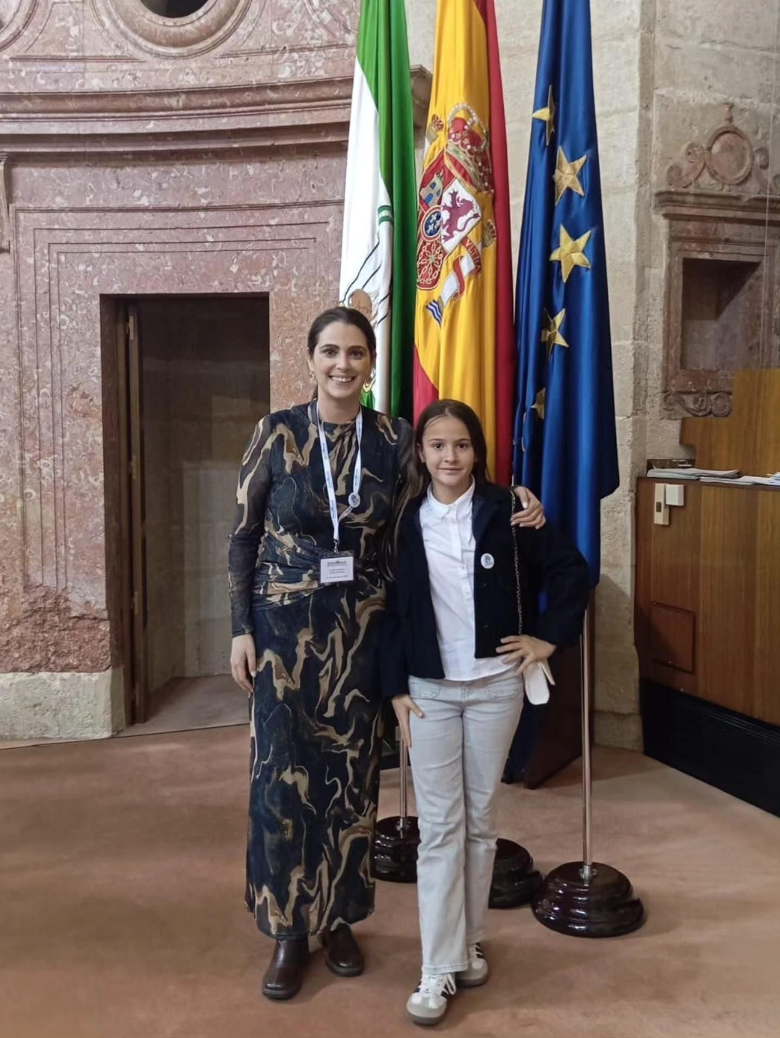 Ainhoa en el Parlamento Infantil de Andalucía.