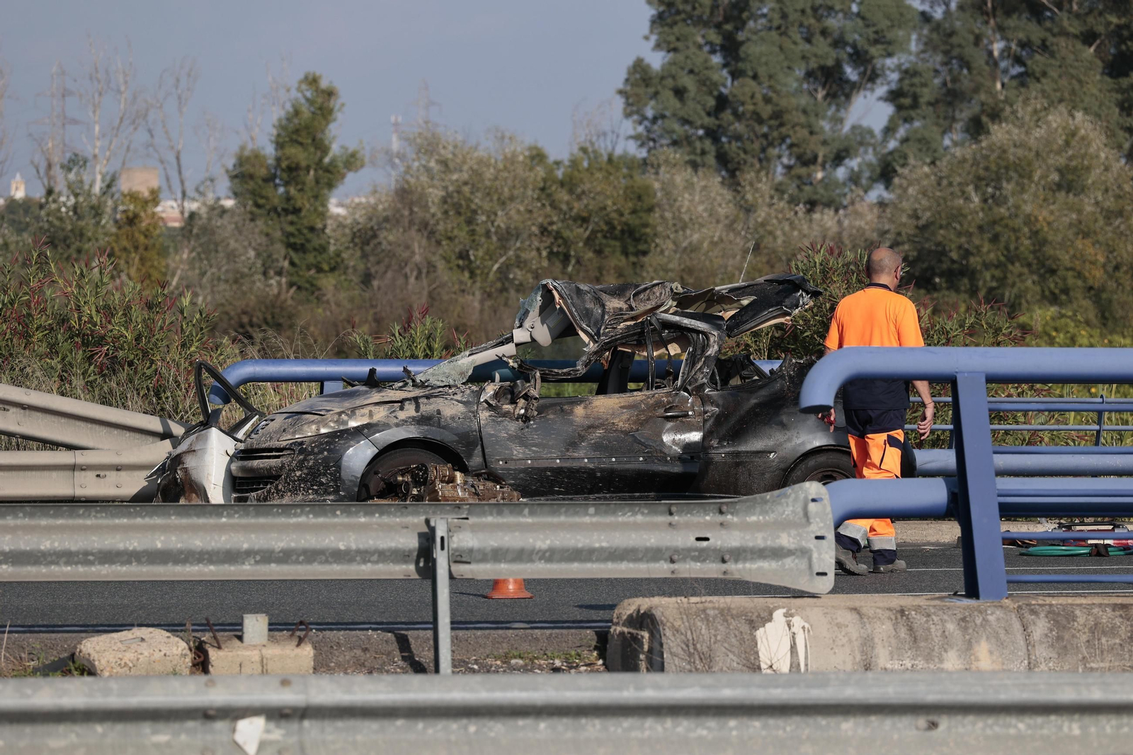 Las imágenes del accidente mortal en la Autovía Ruta la Plata