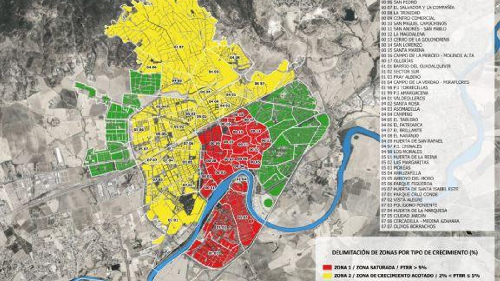 Mapa de las zonas tensionadas de Córdoba. Mapa de las zonas tensionadas de Córdoba.